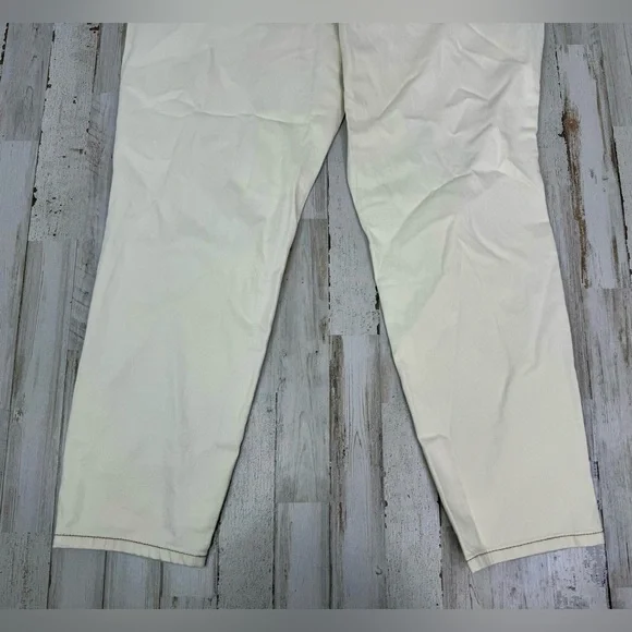 Nicole Miller New York Denim Jeans Womens 14 Cream High Rise Ankle Slim Raw Soho - Picture 11 of 11